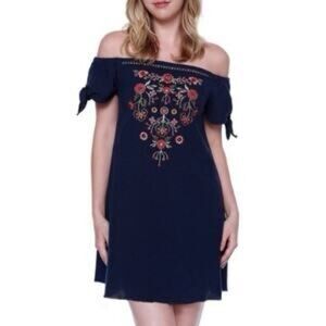 Skylar & Jade Off-Shoulder Embroidered Dress – Size Medium